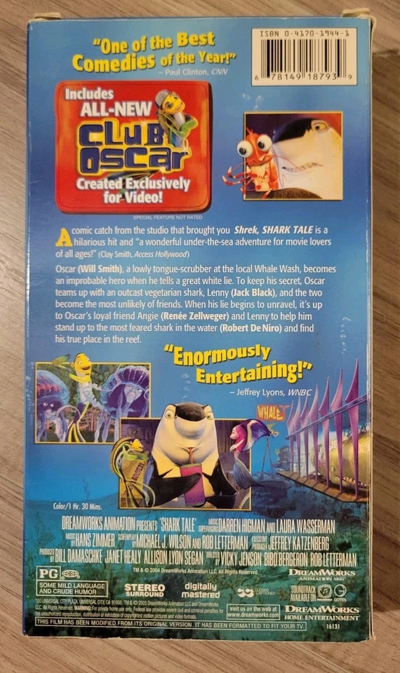 SHARK TALE VHS - DreamWorks 2005 Will Smith Angelina Jack Black - Image 2 of 3