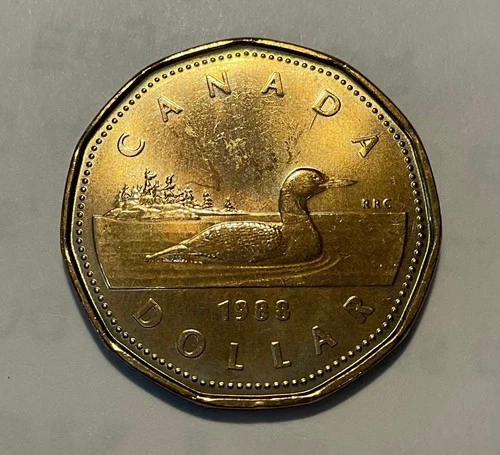 1988 CANADA LOON dollar coin appears to be  about uncirculated