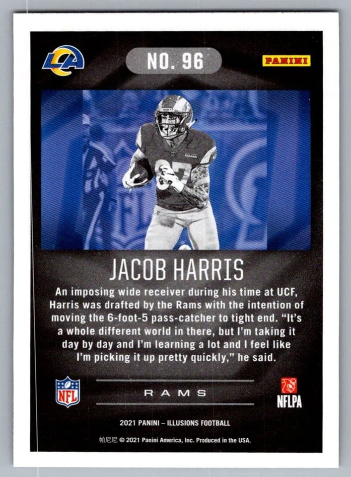 2021 Panini Illusions Jacob Harris Los Angeles Rams #96 - Image 2 of 2