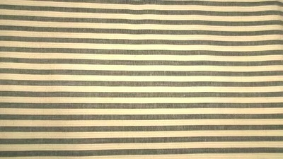 BTHYD GREY OFF WHITE RAILROAD STRIPE COTTON PILLOW TICKING STYLE FABRIC 44"W