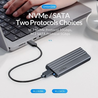 NVMe SATA M.2 SSD Gehäuse USB-C 10/20Gbps - Aluminium Externe Case für 2230-2280