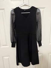 Talbots Size P Petite Black Knit Dress