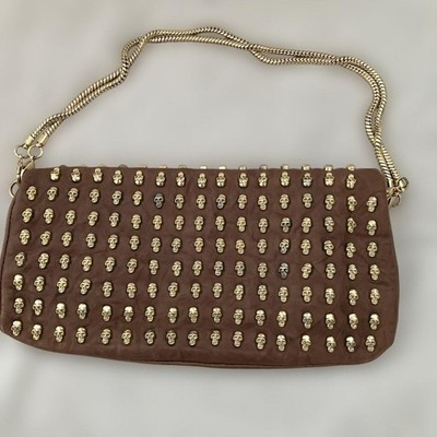 THOMAS WYLDE Skull Chain Clutch Shoulder Bag Leather Camel Used | eBay