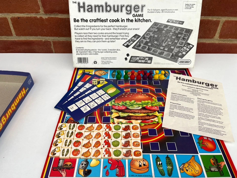 The Hamburger Game Spear's Games 1989 1st Gen board game 100% complete EXCELLENT - Image 3 of 4