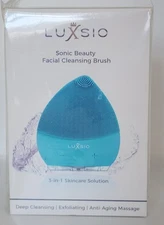 LUXSIO Sonic Beauty Facial Cleansing Brush Blue Skin Care Prep Cosmetic Tool NIB