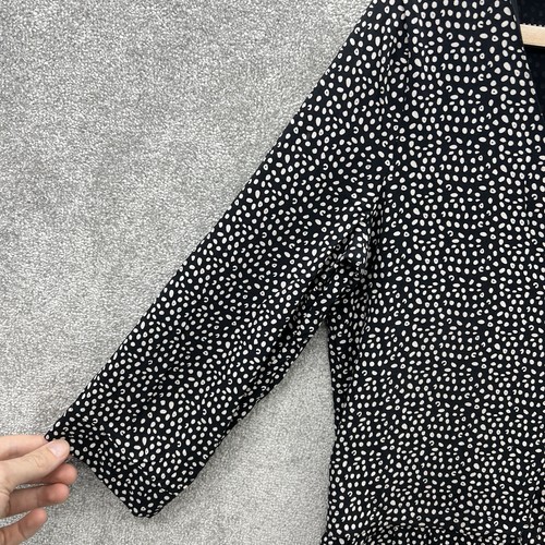 Neuwertiger Samt Jumpsuit Damen UK 8 schwarz weiß gepunktet Kordelzug Taille - Bild 5 von 13