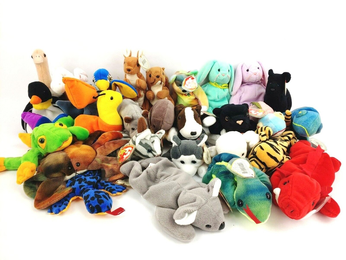Beanie Baby Lot includes Pouch Kangaroo, Hiss the Snake