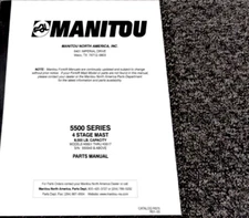 Manitou 5500 Series K5512 4-Stage Mast Forklift Parts Catalog Manual 550043-Up