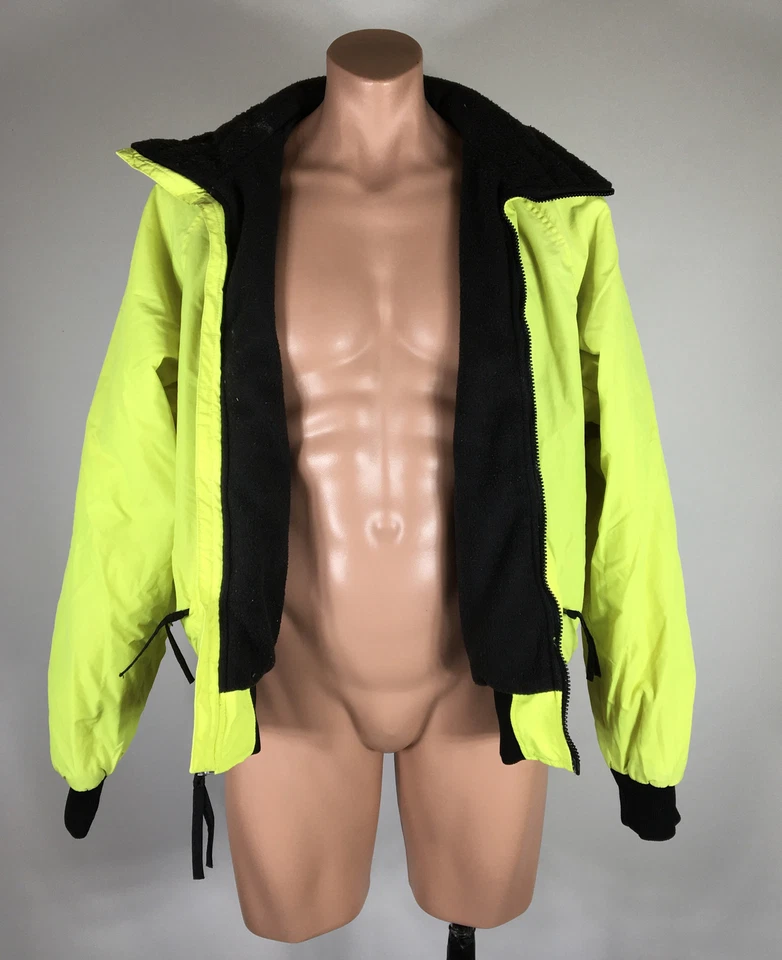 Chaqueta De Colección Para Hombres Columbia AMARILLO NEÓN Forrada de Vellón Años 80 90 Talla XL Esquí Nieve Foto 3 de 4