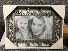 Fetco Pewter Live Love Laugh Picture Frame - Holds 4x6 Photo