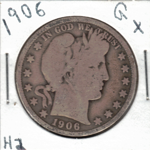 1906 Barbiere mezzo dollaro gradi BUONO + ~ CERCHI COMPLETI ~ VEDI LA SCANSIONE pz h 2 - Foto 4 di 5