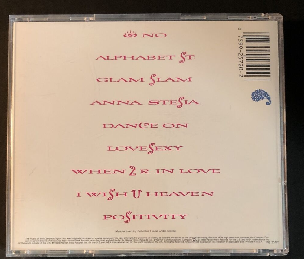 Lovesexy - Prince (CD, Album, 1988) - Features Alphabet St