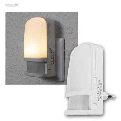 WORLD-TRADING-NET Nachtlicht 3 LEDs weiß, Steckdosen Orientierungslicht mit Bewegungsmelder 230V