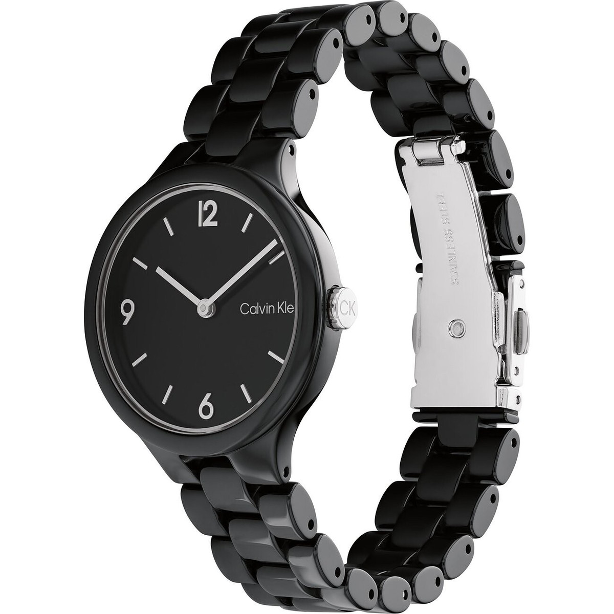 Calvin Klein Women\'s Watch 25200078 Linked Quartz Black Ceramic 32mm Calvin Klein Ladies Watch K3M5245X, Minimal Quartz, Black  main image 2