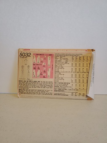 Vintage 1970s Simplicity Sewing Pattern 5032 MATERNITY Tunic & Pants Size 8 - Picture 2 of 3