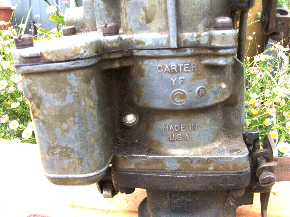 # VINTAGE CARTER CARBURETTOR--USA  GARAGENALIA MANCAVE DISPLAY # - image 2 of 4