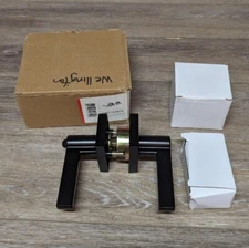 Miseno Lorton Flat Bar Single Cylinder Keyed Entry Door Lever Set with Deadbolt