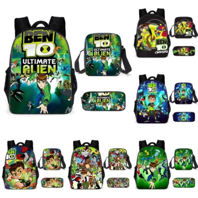 3D Ben 10 Rucksack Set Schultasche Knapsack Mittagessen Tasche Bleistift Fall DE