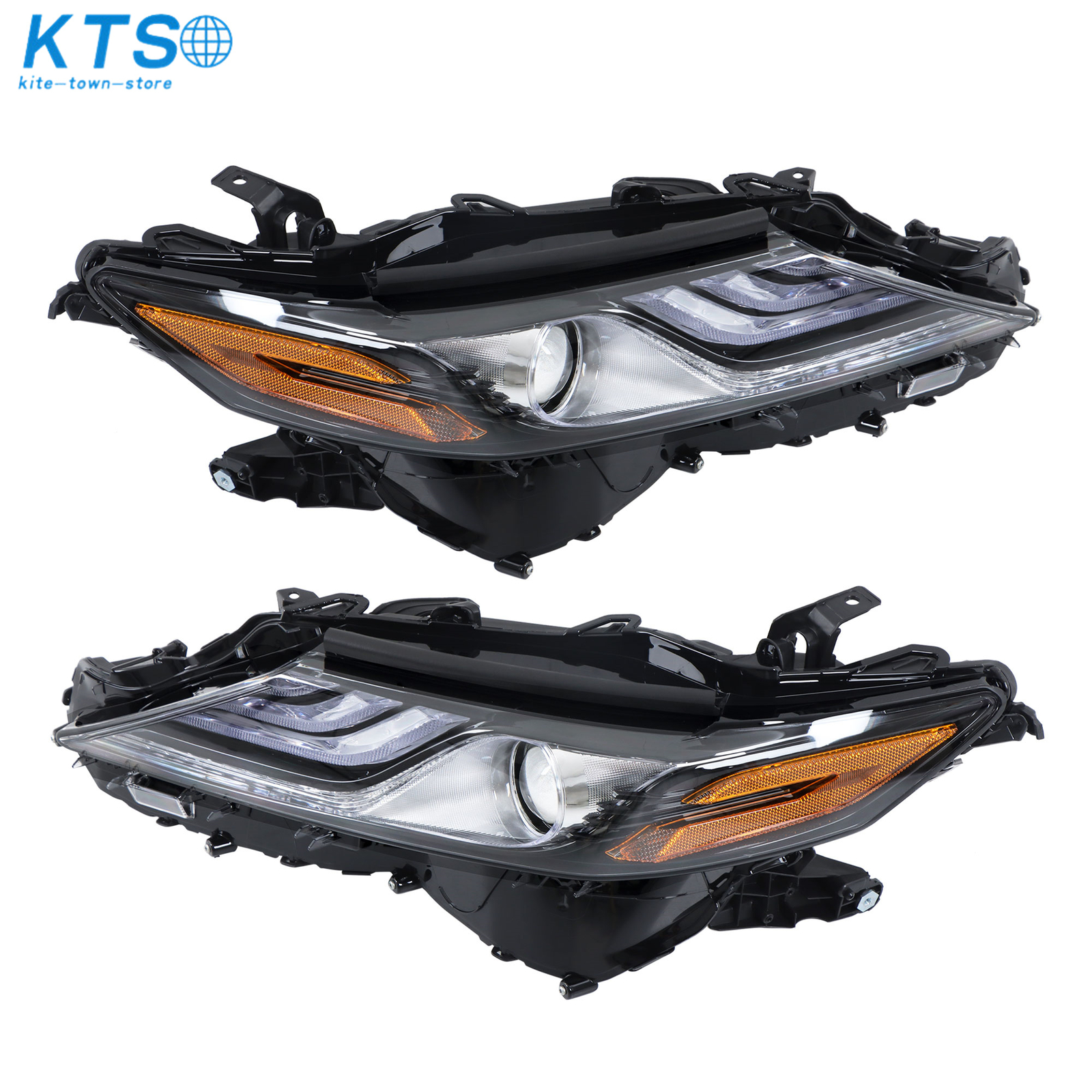 Full LED Headlight Assembly For 2021 2022 Toyota Camry XSE XLE Pair Black