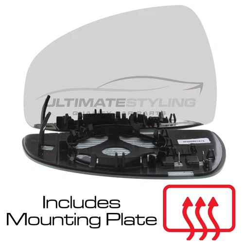 Wing Mirror Glass Audi TT 8J 2006-2015 Chrome Heated Convex Passenger Side Left