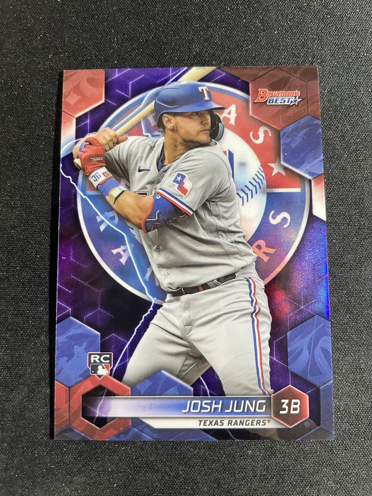 2023 Bowmans Best Josh Jung Purple Refractor Rookie RC  /250 Rangers