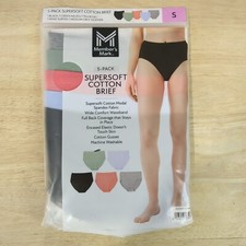 Members Mark Women's Size Small 5-pack Supersoft Cotton Brief B2