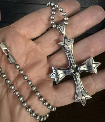 Soffer Ari XL NC Kreuz Anhänger Chrom 925 Sterling Silber Herzen USA Made