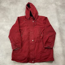 Nautica Rain Jacket Mens XL Sailing Hiking Parka Coat, Red