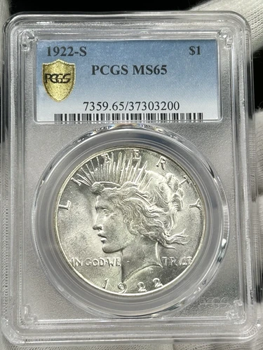 1922-S $1 Peace Dollar PCGS MS65 90% Silver San Francisco US Coin
