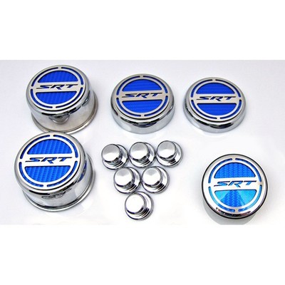 Deluxe Cap Covers Black Brushed Vinyl ''SRT'' Inlay 11p for 08-15 Charger V8 6.2L