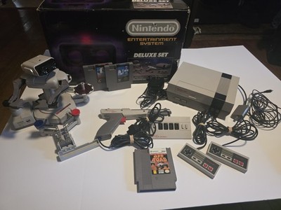Nintendo Entertainment System Deluxe Set with Box Tested Working See Description