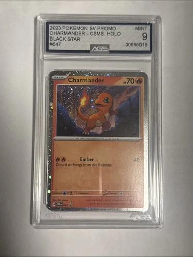 2023 POKEMON SVP EN-SV BLACK STAR PROMO 151 POSTER COLL #047 CHARMANDER AGS 10
