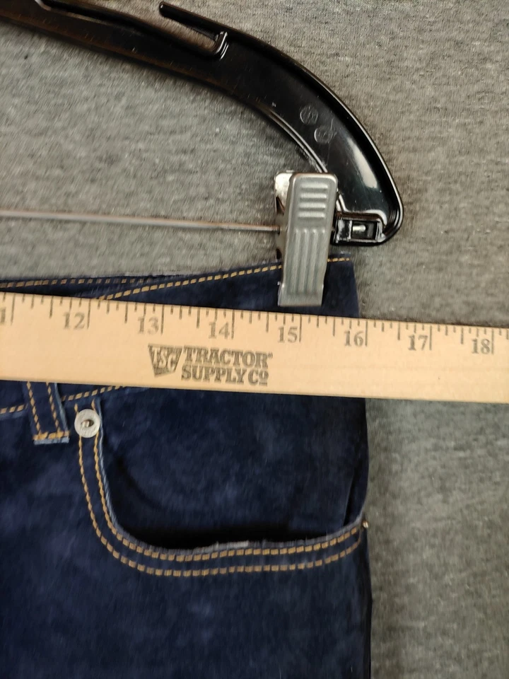 Pantalones Isaac Mizrahi para mujer 8 azul gamuza cuero corte bootcut Western Rockabilly Foto 2 de 4