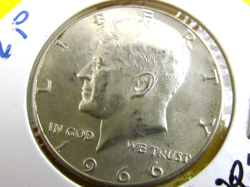 1966 P Kennedy Half Dollar, 40% Silver, Cieculated AU  #wp2