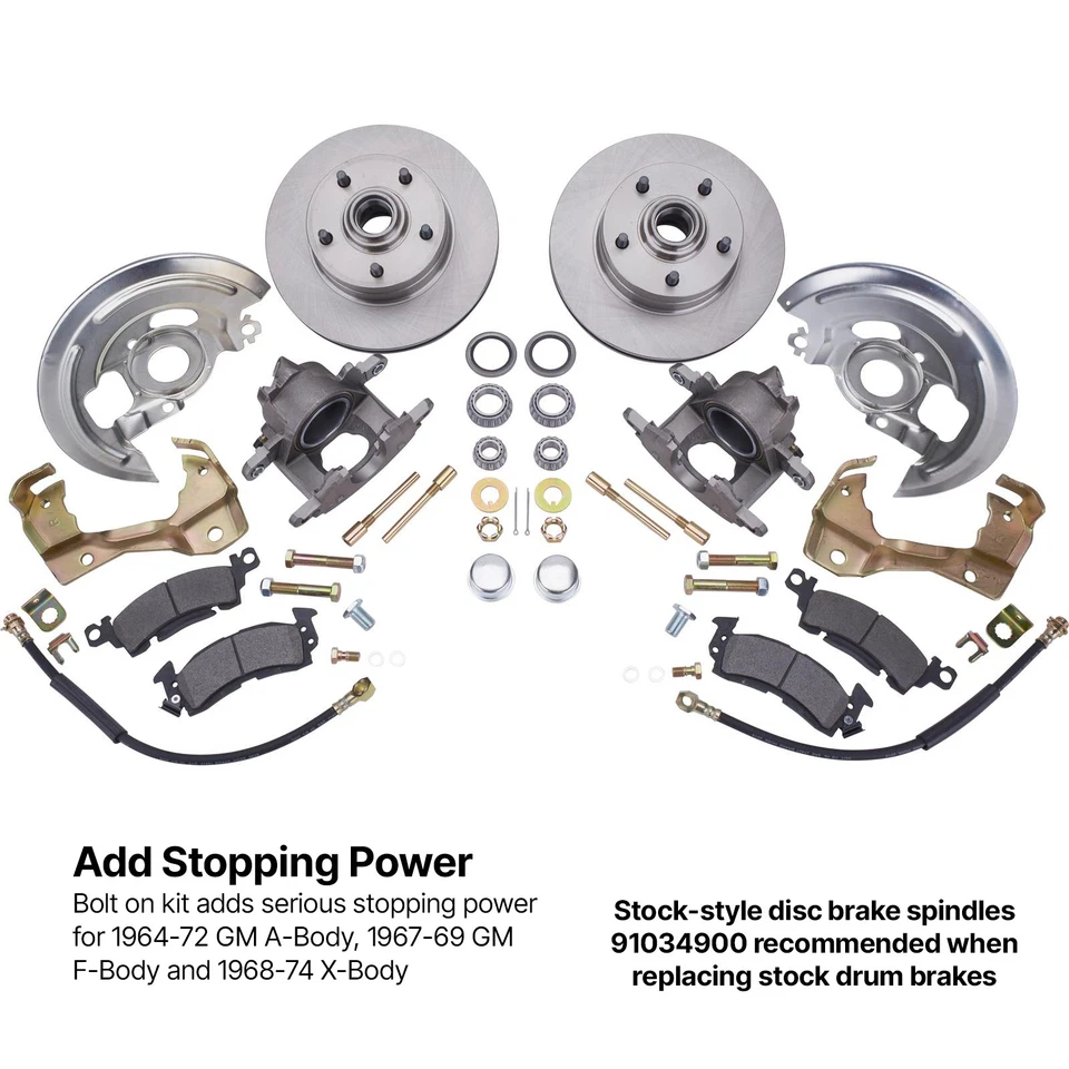 Speedway Motors Deluxe 1964-74 GM A Body Chevy Chevelle Car Front Disc Brake Kit - Image 2 of 4
