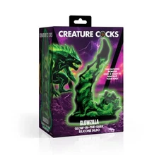 Creature Cocks Glowzilla Glow In The Dark Silicone Dildo - Green/Black