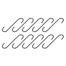 10pcs S Hanging Hooks 8 inch Extra Long Steel Hanger Multiple Use Black