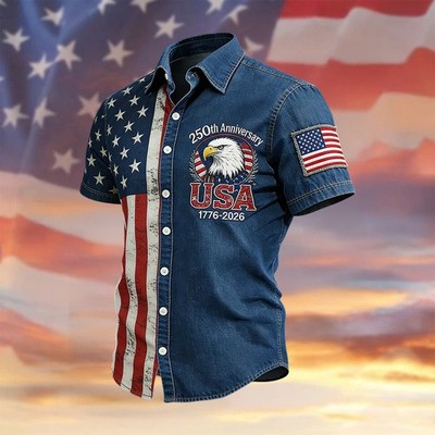 Eagle American 250th Anniversary 1776 2026 Hawaiian Shirt American 250 Years Bir