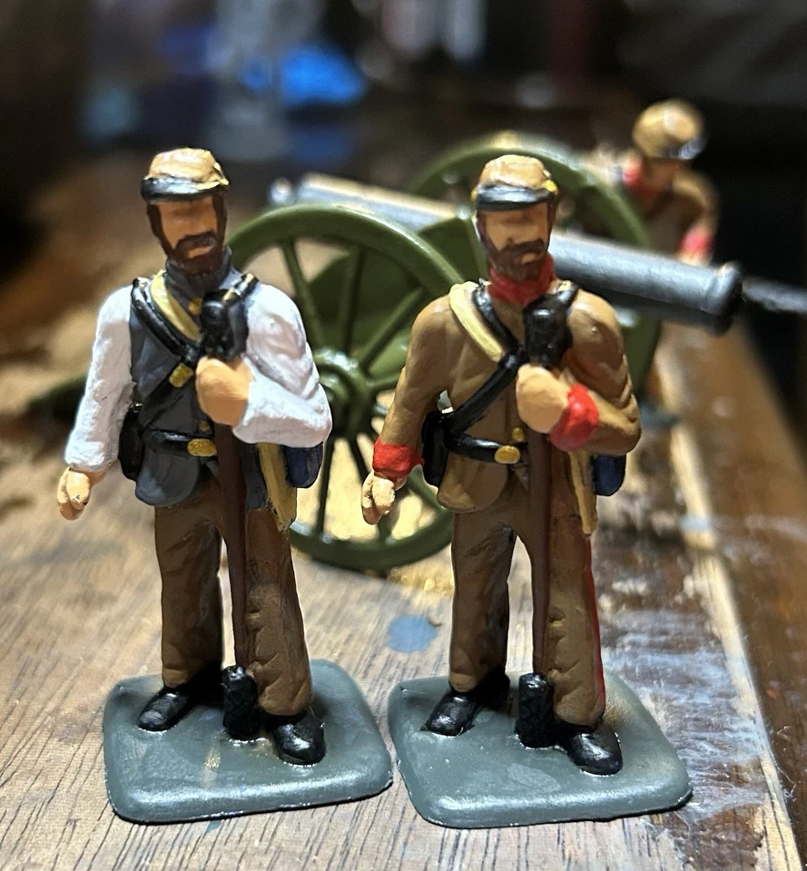 ACW Confederate Artillery Hand Painted Toy Soldiers A Bit Smaller Than 54mm 2 - Image 2 of 4