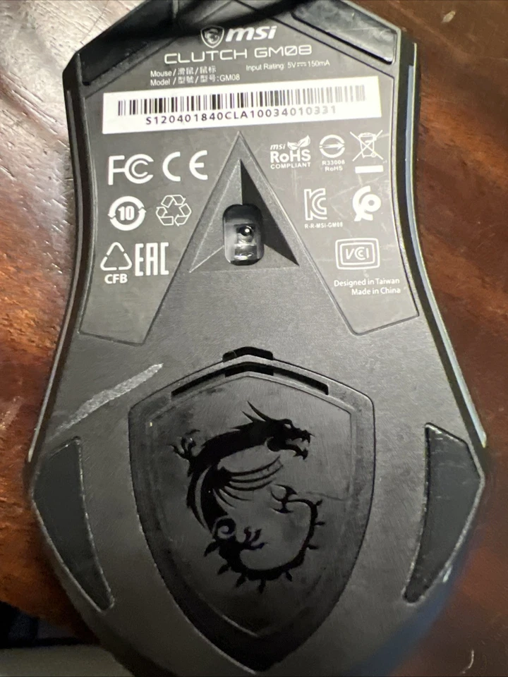 MSI Clutch GM08 Gaming Mouse Red Black RGB, Wired USB RGB LED RED - Image 3 of 3