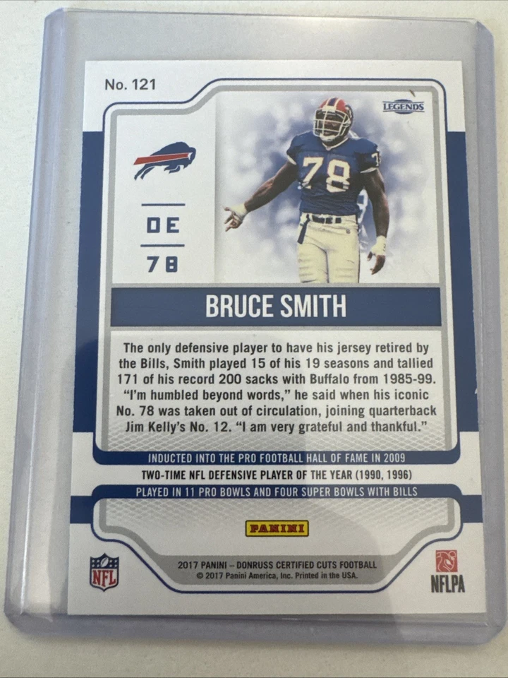 2017 Panini Certified Cuts - Legend Bruce Smith #121 Silver /99 - Image 2 of 2
