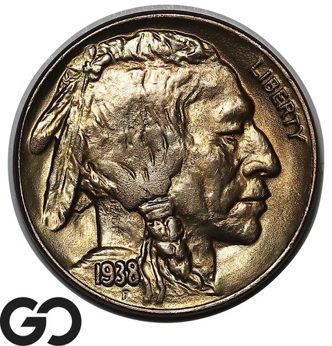 1938-D Buffalo Nickel, Nice Color, Gorgeous Superb Gem BU++