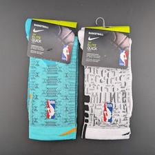 Nike Elite Quick NBA Crew Socks Athletic Stars Tri-Color 2 Pairs  Size 10-13