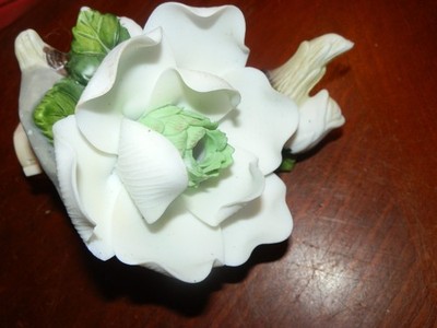 Porcelain White Magnolia Night Light Fragile Vntg 4.5'' Tall Beautiful