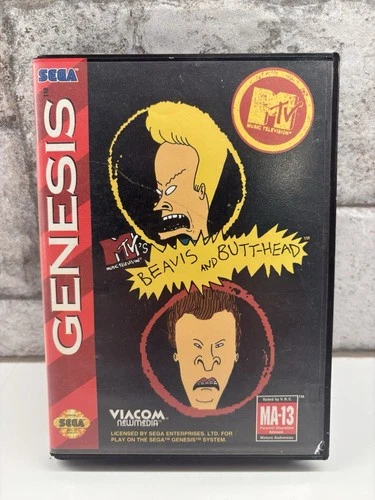 MTV's Beavis and Butt-Head (Sega Genesis, 1994) Complete Cib Tested