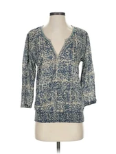 John Robshaw Women Blue 3/4 Sleeve Blouse S