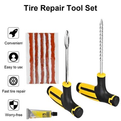 NEW Car Tubeless Tyre Tire Puncture Repair Plug Kit Needle Patch Fix Tools Set