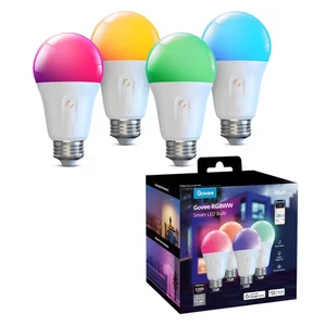12 Équivalent en Watt A19 Forme d'ampoule 1200LM RGBWW Wi-Fi intelligent LED Ampoule 4-Pack