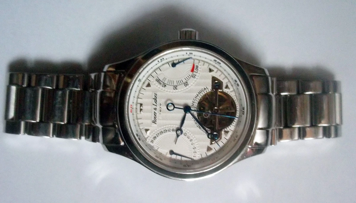 ROVER & LAKES AUTOMATIK MIT OFFENER UNRUHE Stahlarmband  