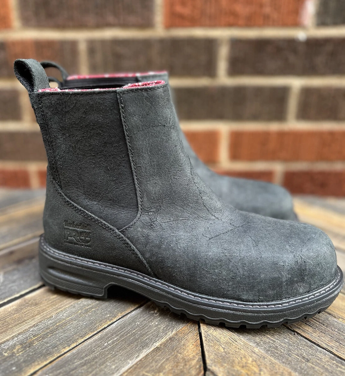 New Timberland PRO Waterproof A1RWG Hightower Chelsea Boots Black Women s Sz 6